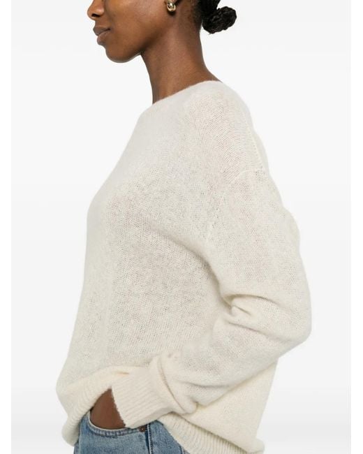 Bompard White Seamless Round-Neck Sweater