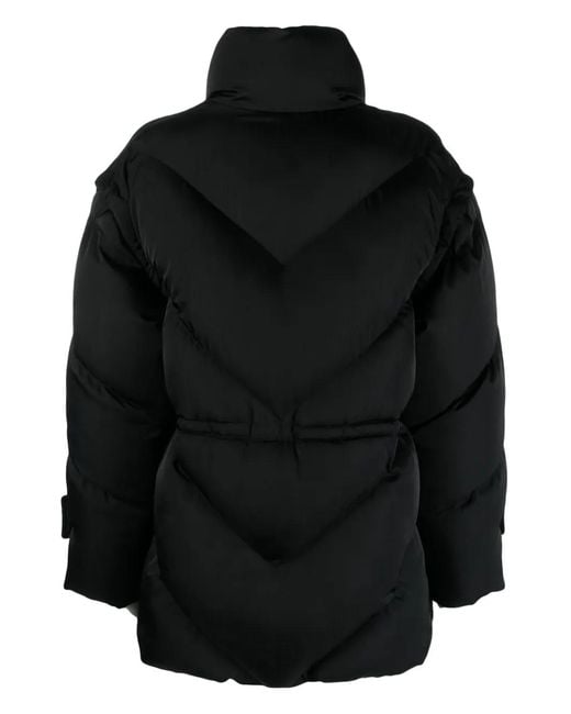 Del Core Black Funnel-Neck Quilted Jacket