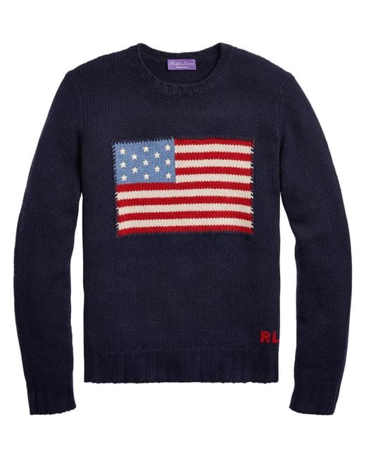 Ralph Lauren Blue Flag Cashmere Crewneck Sweater for men