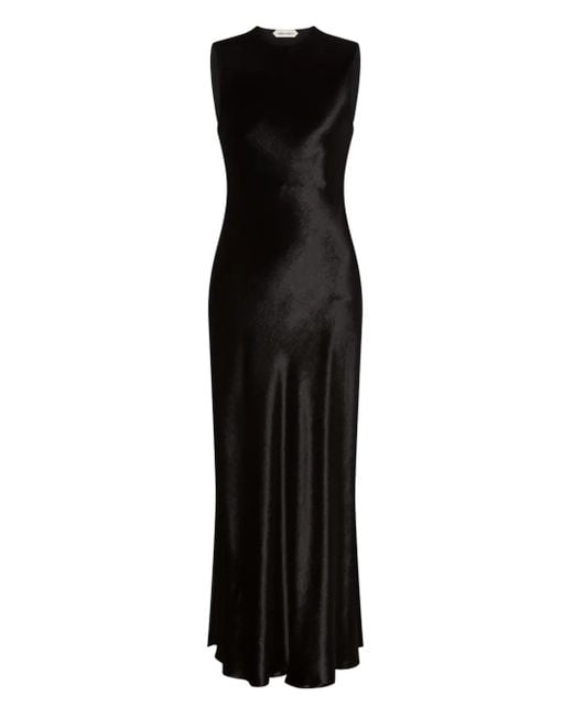 Alberta Ferretti Black Satin Dress