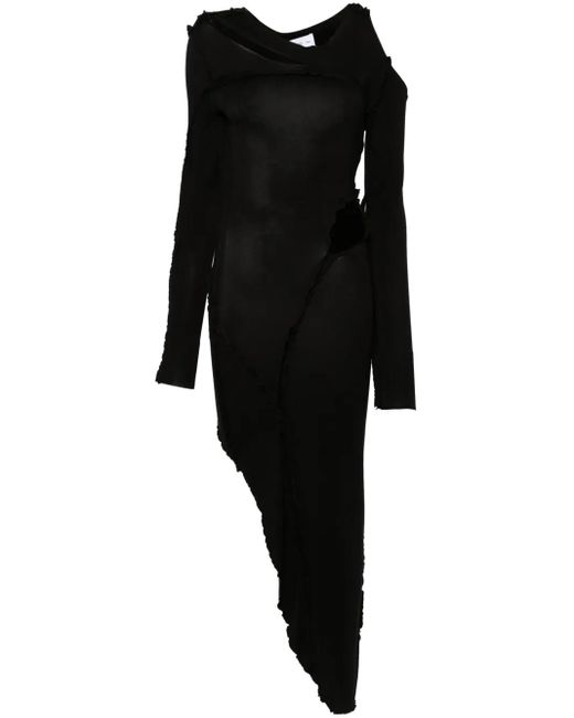 Post Archive Faction PAF Black Ruffle-Detail Dress
