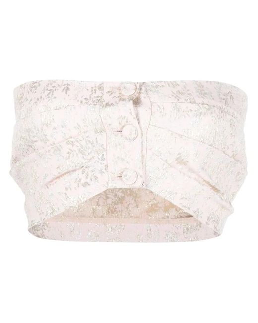 Philosophy Di Lorenzo Serafini White Cropped-Top Mit Jacquardmuster