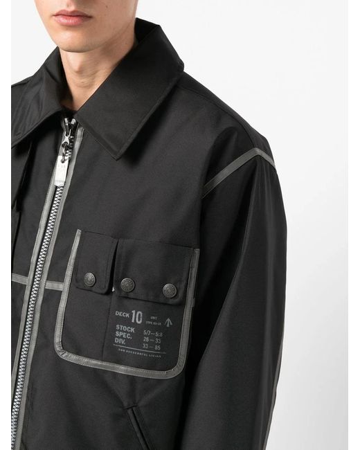 DIESEL Black Piped-Trim Canvas Jacket for men