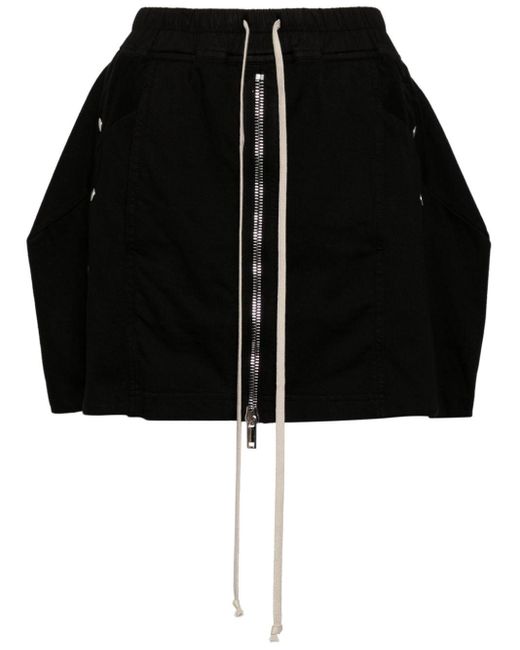 Rick Owens Black Studded Cotton Miniskirt