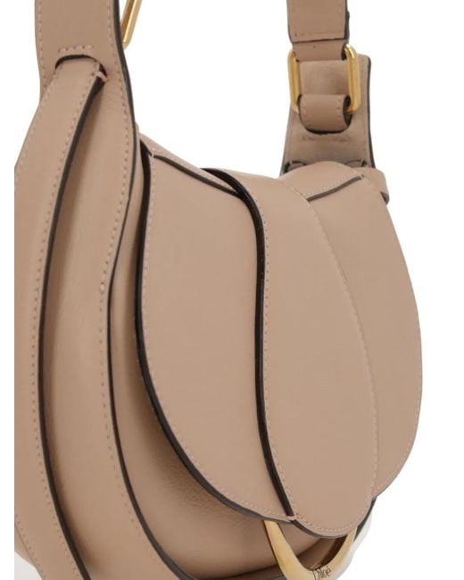 Chloé Natural Crossbody S Nude Detalles Dorados