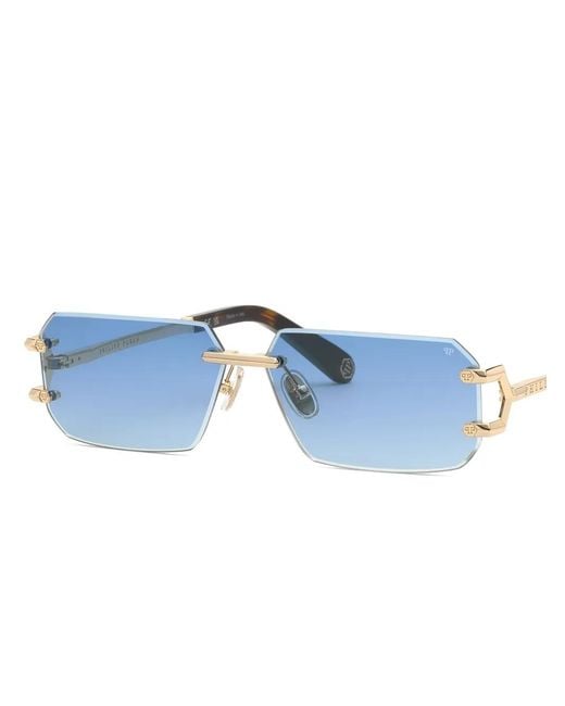 Philipp Plein Blue Rectangular-Frame Sunglasses for men