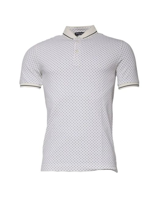 Dolce & Gabbana Gray Polka-Dot Polo Shirt for men