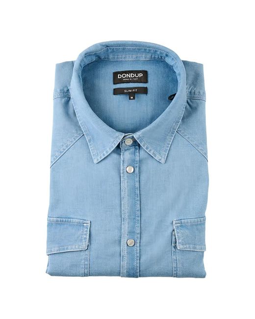 Dondup Blue Press-Stud Denim Shirt for men