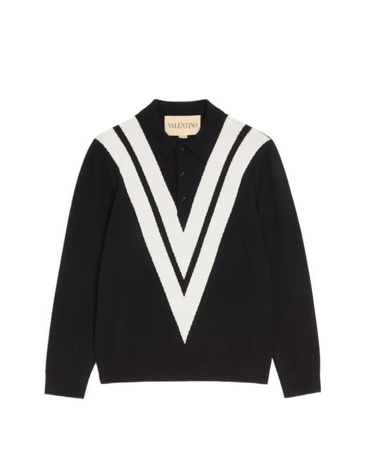 Valentino Garavani Black Polo À Col V for men