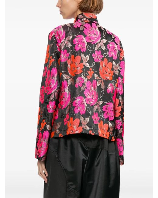 Comme des Garçons Red Floral-Pattern Jacket