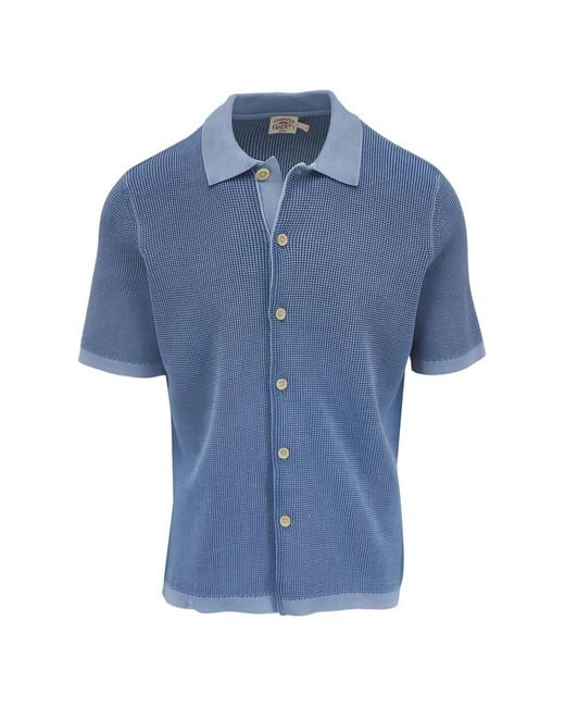 Faherty Brand Blue Short-Sleeve Shirt for men