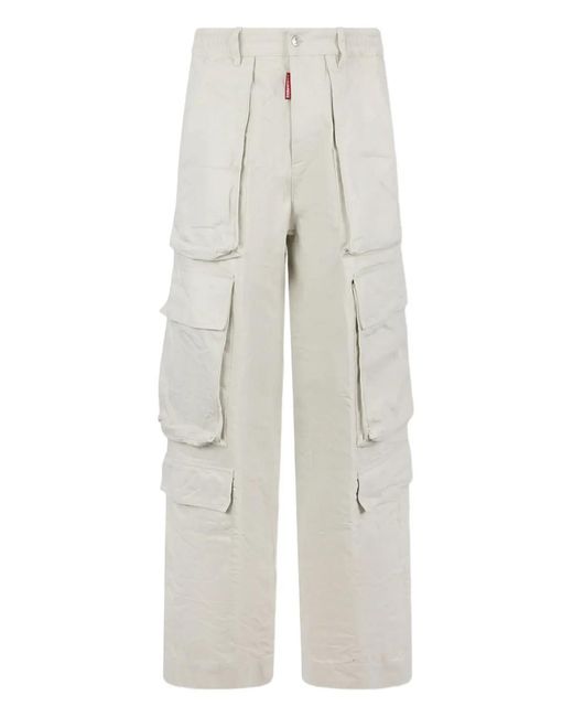 DSquared² White Big Cargo Utility Trousers for men