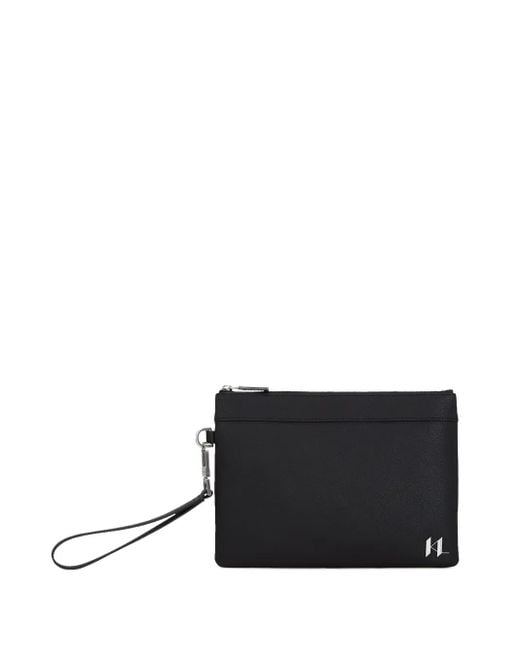 Karl Lagerfeld Leren Clutch in het Black voor heren