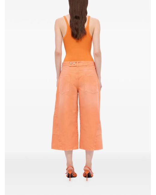 MSGM Orange Crop Cargo Jeans