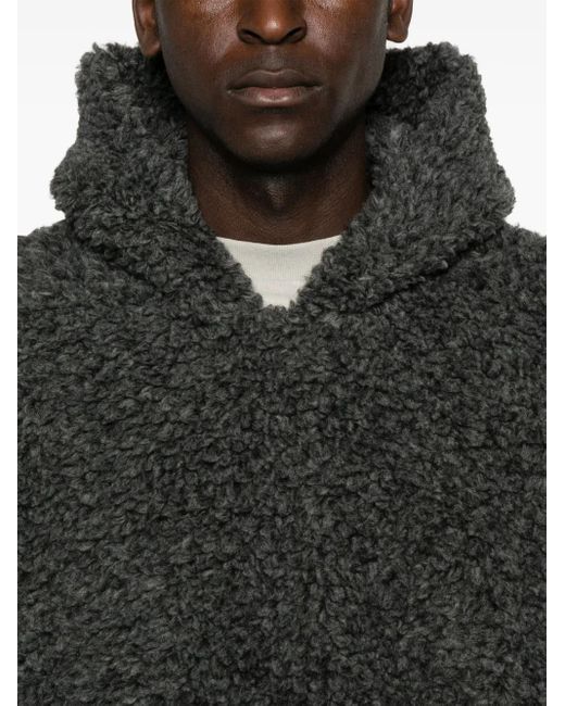 Fear Of God Gray Faux-Shearling Hoodie for men