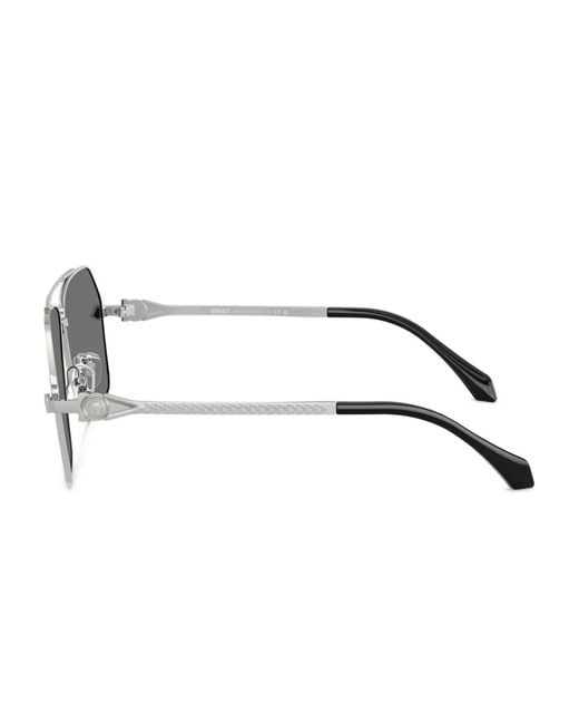 Versace Gray Pilot-Frame Sunglasses for men