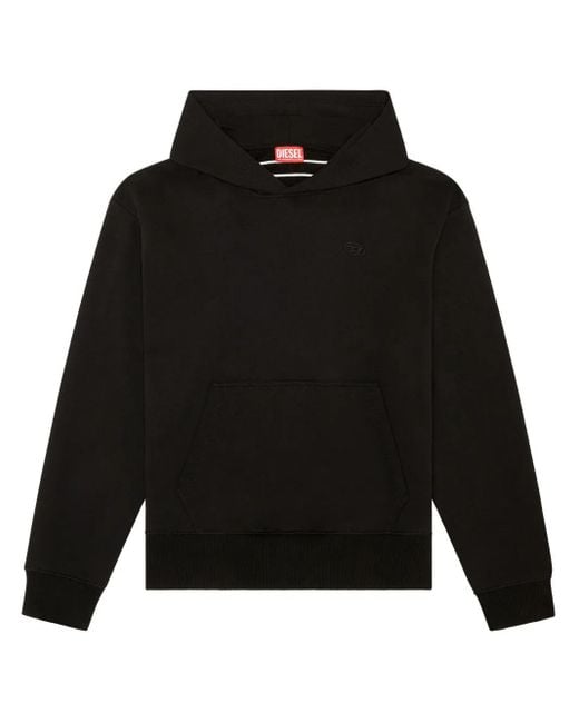 DIESEL Black S-Boxt-Hoodie With Bleached Logo for men