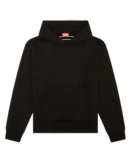 DIESEL Black S-Boxt-Hoodie With Bleached Logo for men