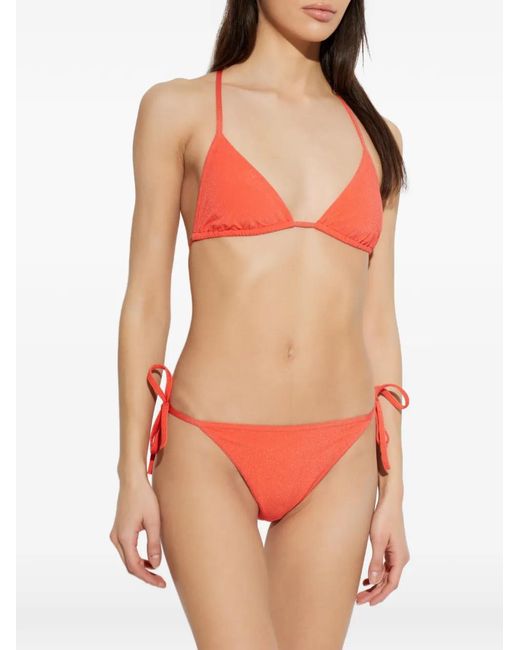 Balmain Red Tie-Side Bikini