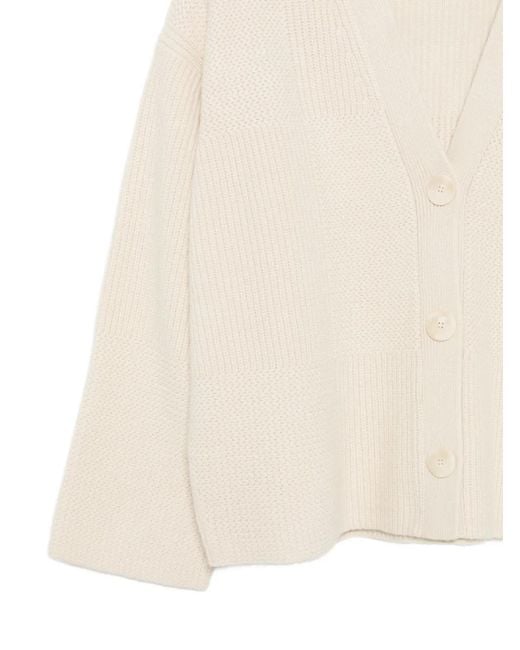 Joseph Natural Ribbed Button Cardigan