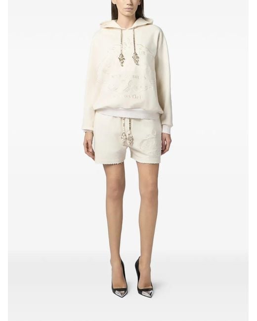 Philipp Plein Natural Drawstring Shorts