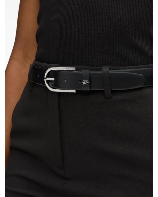 Cinturón de piel Karl Lagerfeld de color Black