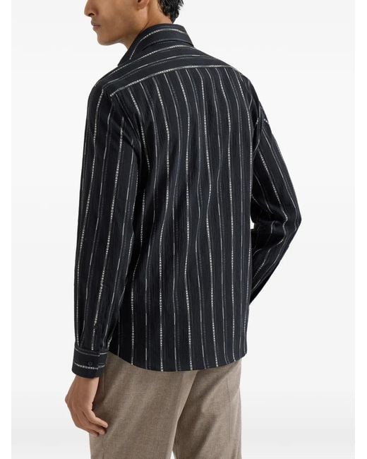 Brunello Cucinelli Black Button-Up Shirt for men