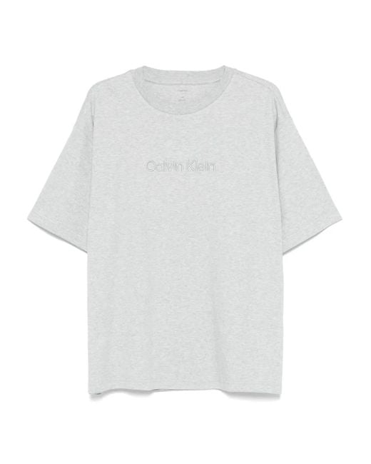 Calvin Klein White Cotton T-Shirt for men
