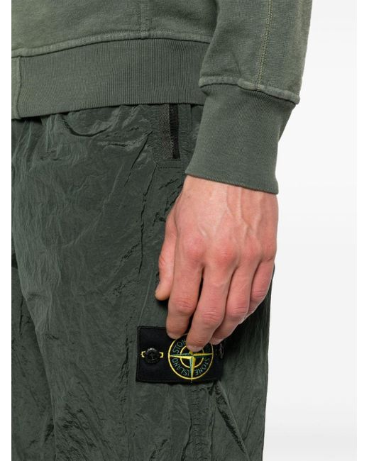Stone Island Green Compass-badge Shell Tapered Pants for men