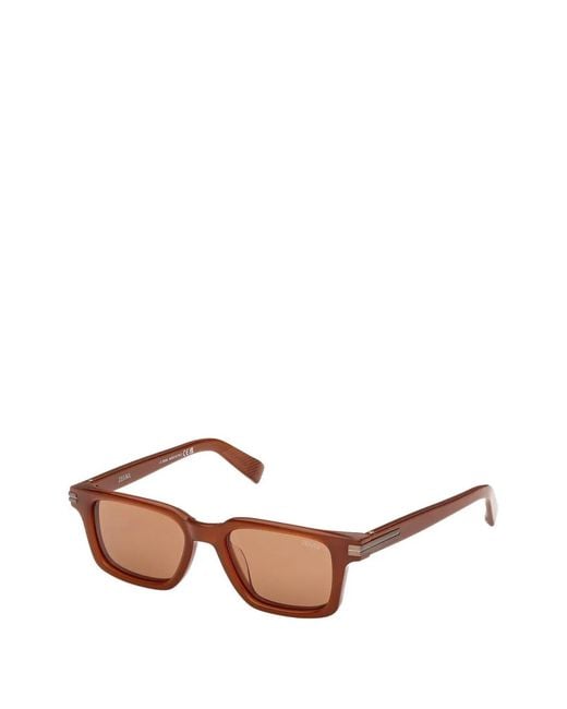 Zegna Pink Rectangle-Frame Sunglasses for men