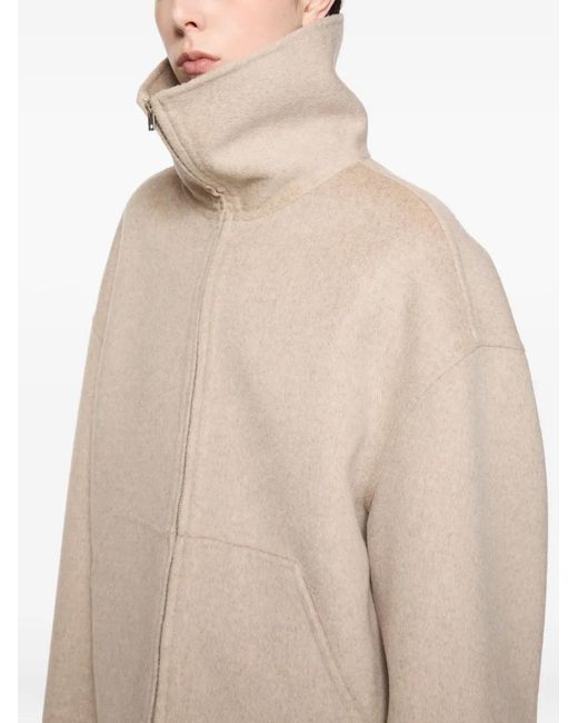 Acne Natural High-Neck Cropped Jacket