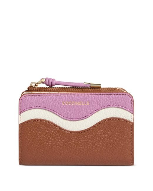 Coccinelle Pink Small Nami Wave-Detail Zip Wallet