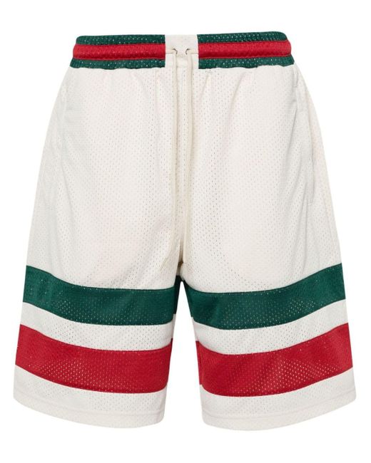 Pantalones cortos de deporte con tribanda Web Gucci de hombre de color Red