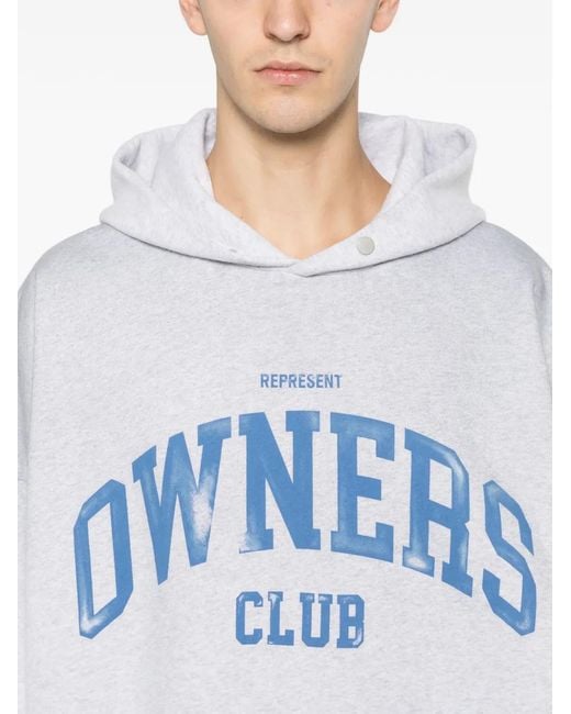 Represent White Logo Print Sweatshirt for men