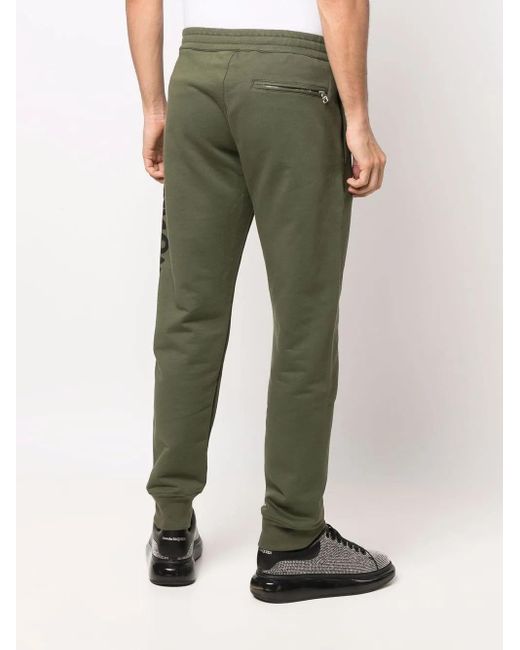Alexander McQueen Green Logo Print Sweat Pants for men