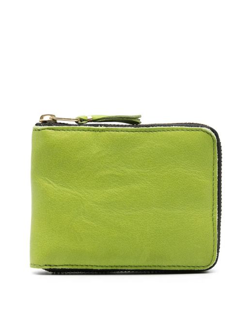 Comme des Garçons Green Zipped Leather Wallet