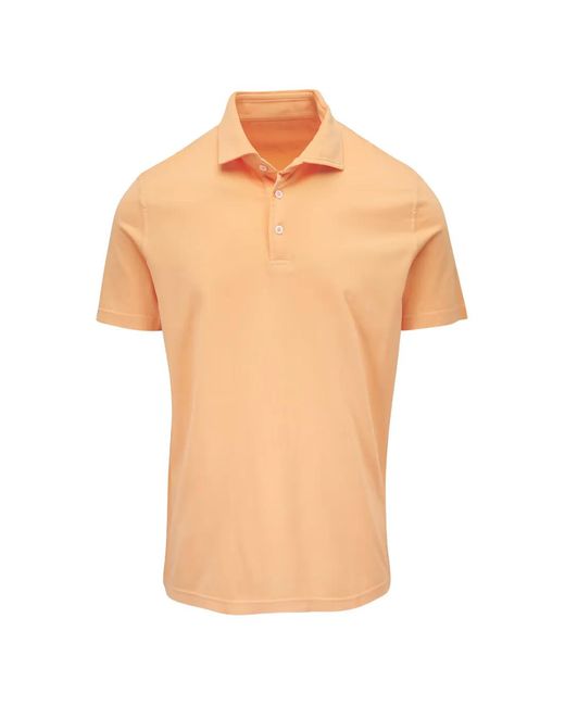 Fedeli Orange Cotton Polo Shirt for men