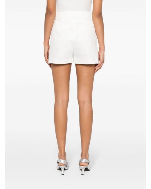 Sportmax White Twill-Shorts mit Falten