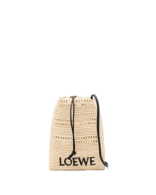 Loewe Raffia Crossbodytas Met Trekkoord in het Natural