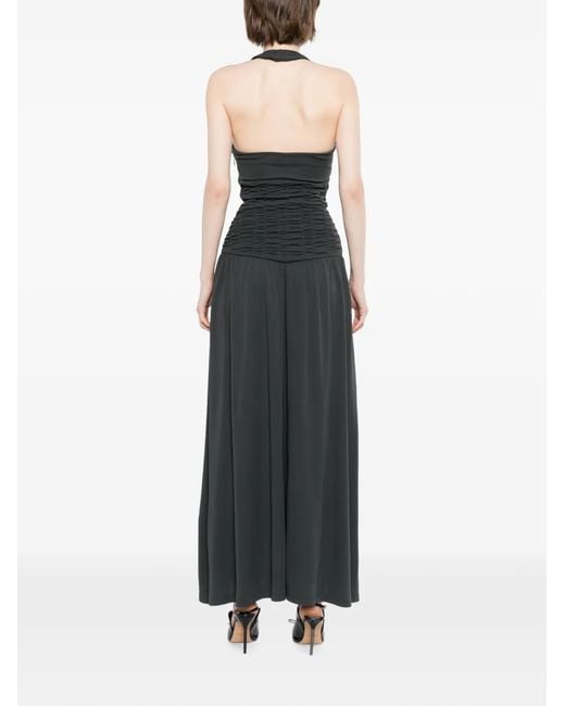AYA MUSE Black Ruched-Waist Dress