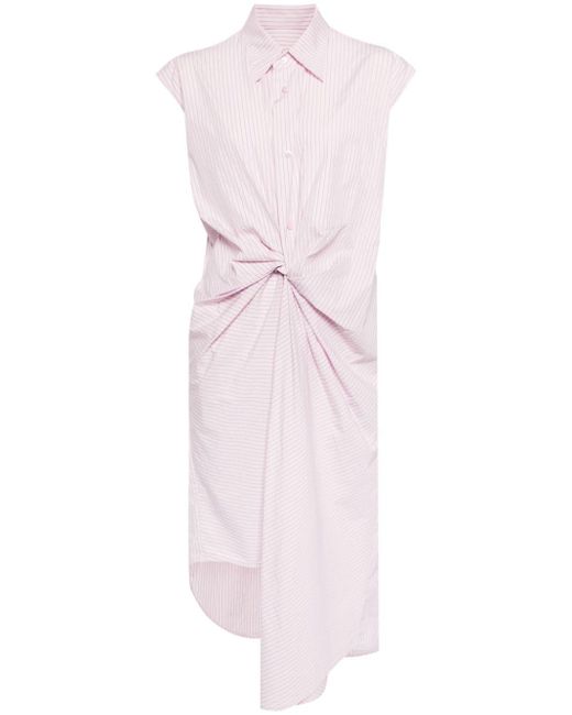 JNBY Pink Draped-design Cotton Dress