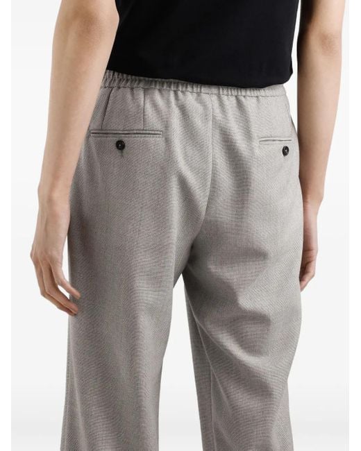 Dolce & Gabbana Gray Pleated Drawstring Trousers for men