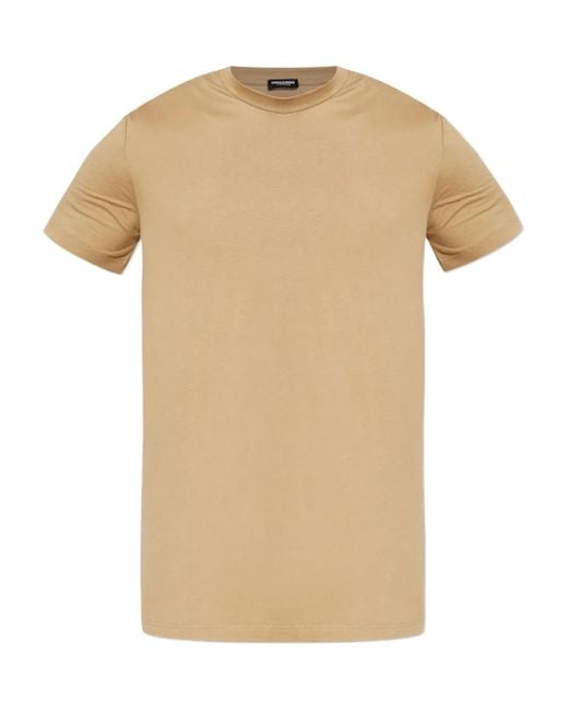 DSquared² Natural Crew-Neck T-Shirt for men