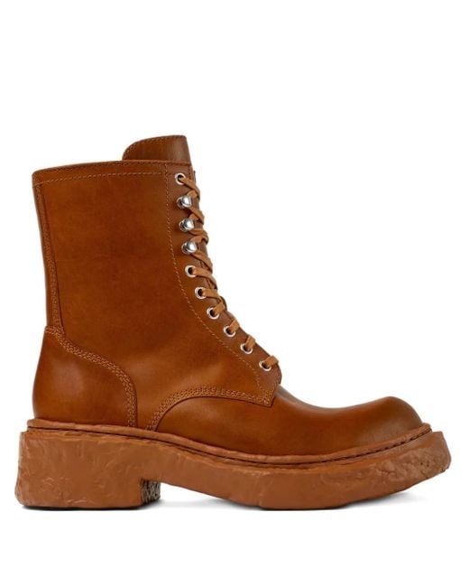 CAMPERLAB Vamonos Combat Boots Met Chunky Zool En Veters in het Brown