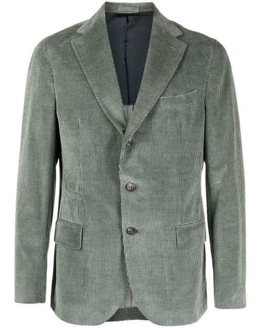 Eleventy Gray Single-Breasted Corduroy Blazer for men