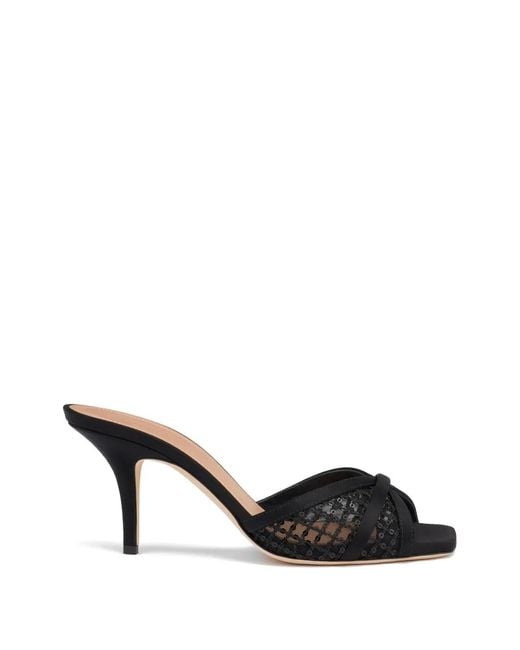 Malone Souliers Black Perla Sequin-Embellished Sandals