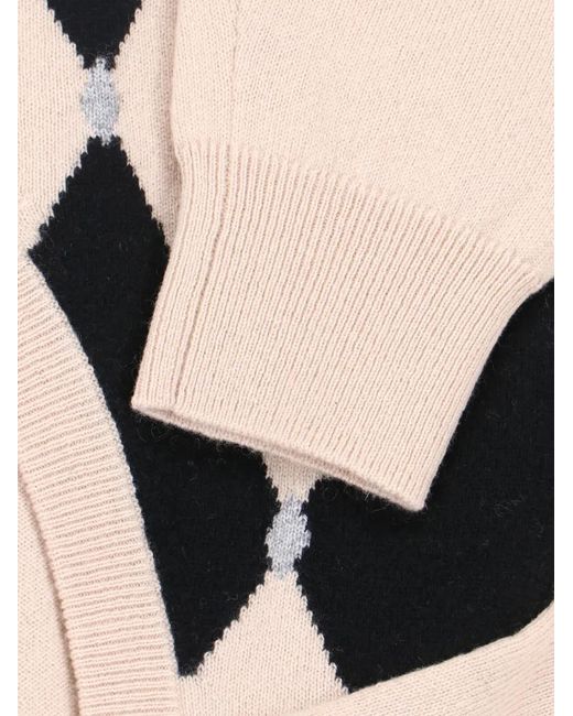 Ballantyne Black Argyle V-Neck Sweater
