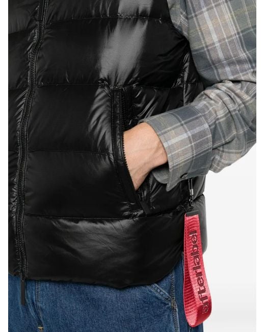 AFTER LABEL Black Kirovsk Quilted Padded Gilet for men