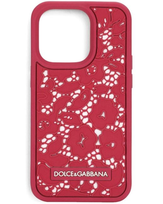 Dolce & Gabbana フローラルレース Iphone 14 Pro ケース Pink