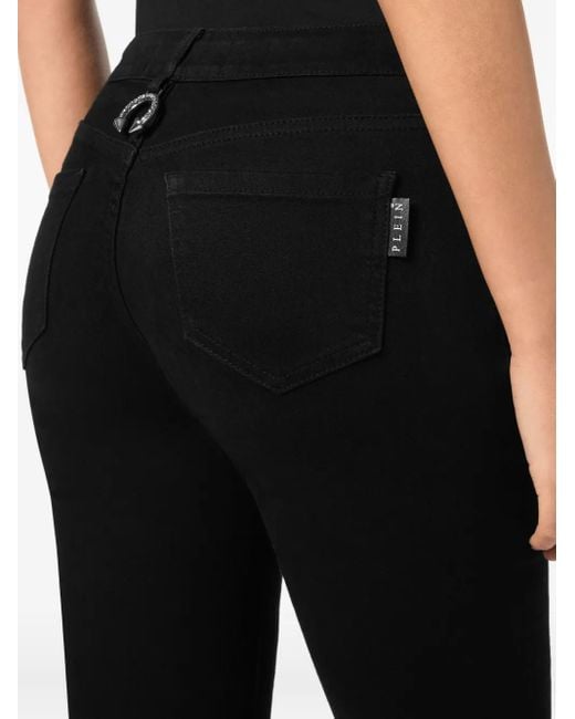 Philipp Plein Black Logo-Patch Jeggings
